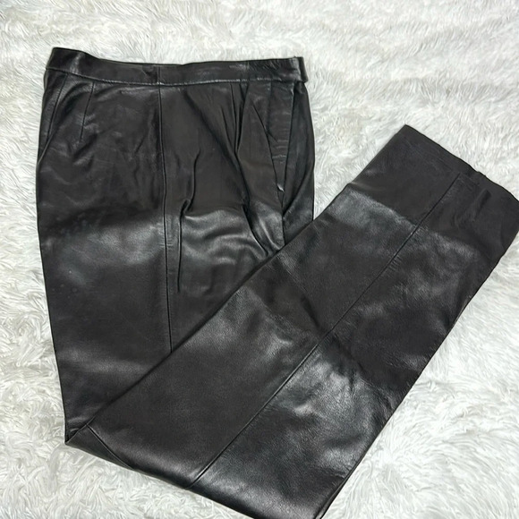Vintage Black leather Pants by Jacqueline Ferrar Sz8 - Picture 1 of 9